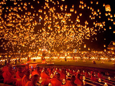 Lung linh lễ hội đèn hoa đăng Krathong